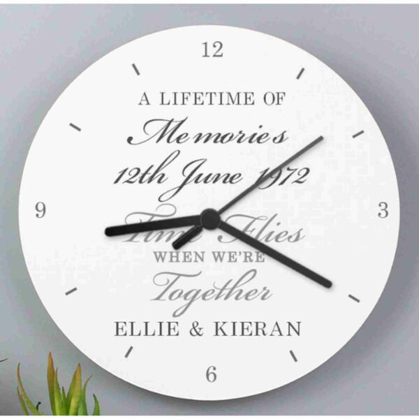 White Wooden Anniversary Clock