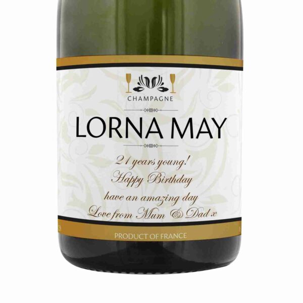 Personalised Champagne Damask Design Label - A Memorable Gift for Any Occasion - Image 6