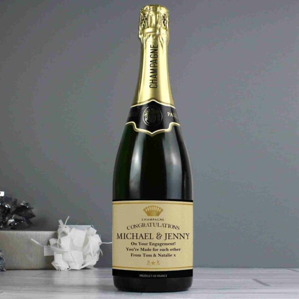 Crown motif Champagne with free personalisation