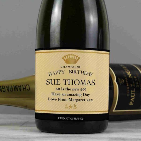 Personalised Crown motif Champagne - Image 5