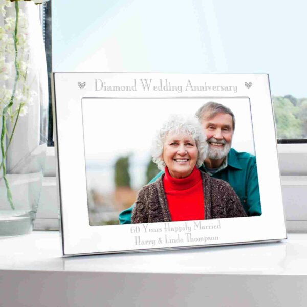 Landscape Diamond Wedding Anniversary Photo Frame