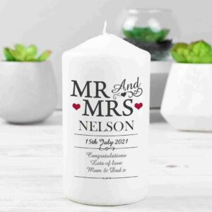 Mr & Mrs Pillar Candle