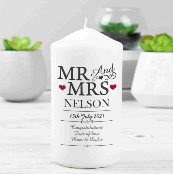 Mr & Mrs Pillar Candle