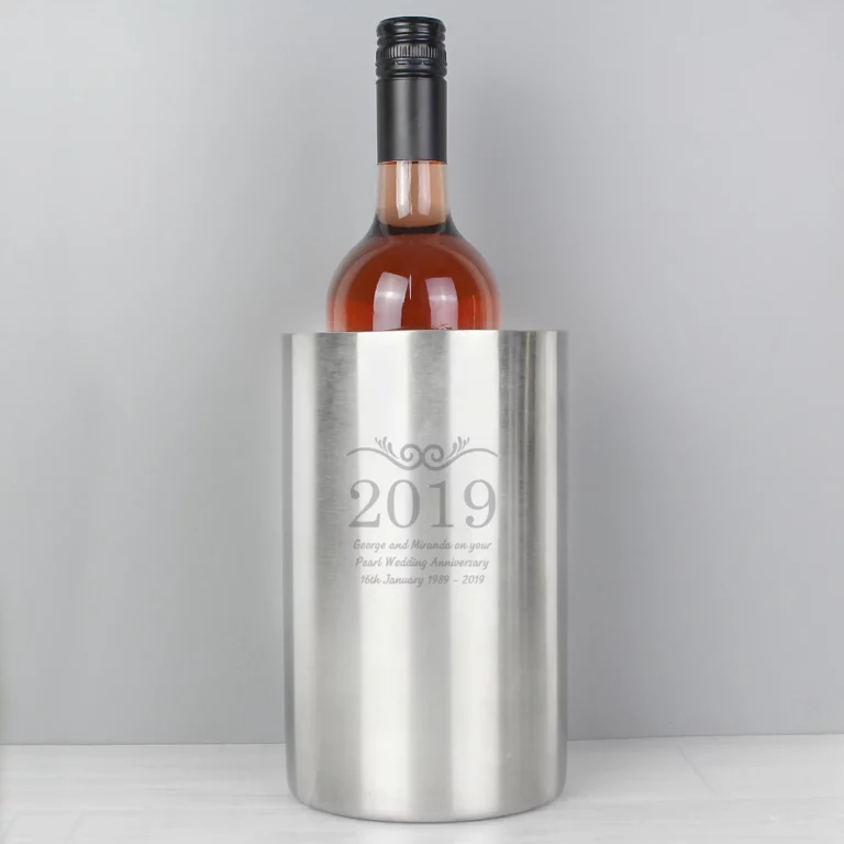 Personalised Wedding Anniversary Wine Cooler