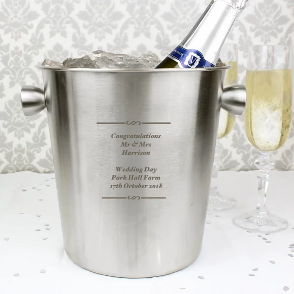 Stainless Steel Personalised Ice Bucket - Image 3