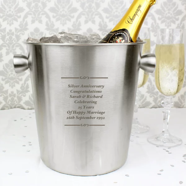 Stainless Steel Personalised Ice Bucket - Image 2