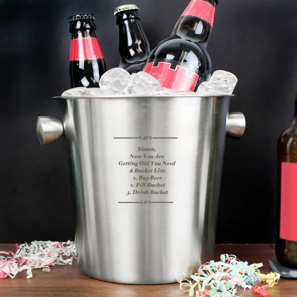 Stainless Steel Personalised Ice Bucket - Image 6
