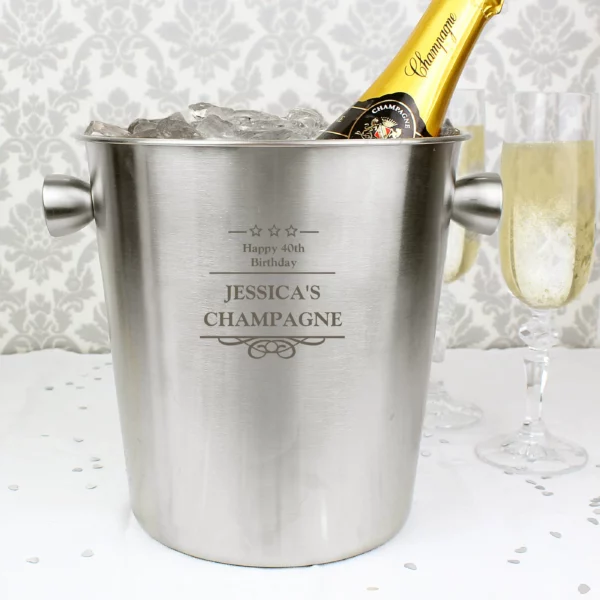 Personalised Decorative Stainless Steel Ice Bucket - Image 6