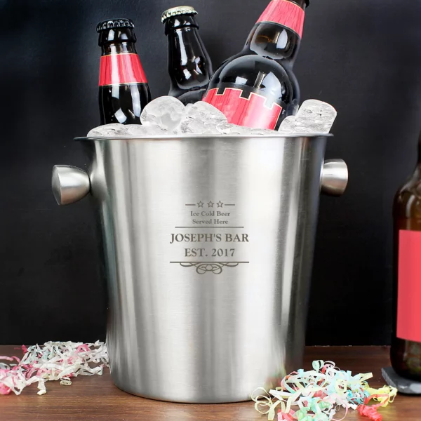 Personalised Decorative Stainless Steel Ice Bucket - Image 5