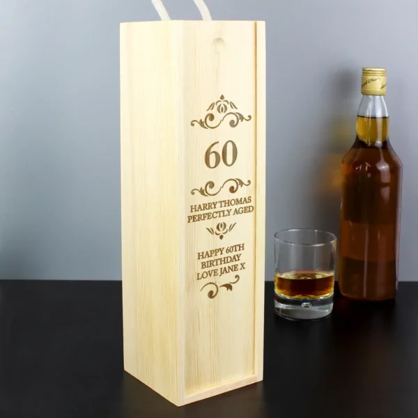 Personalised Elegant Number Wooden Wine Bottle Box - Image 5