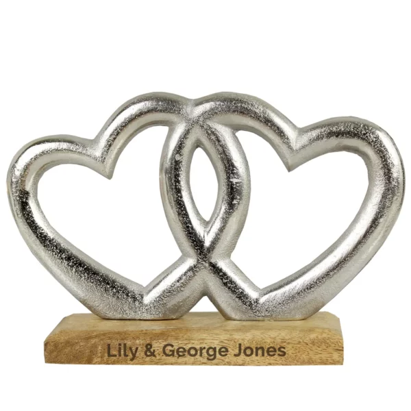 Personalised Double Heart Ornament - Image 2