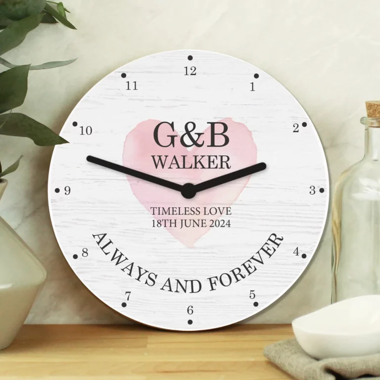 Personalised Always & Forever Wooden Clock