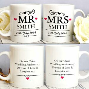 Personalised Mr and Mrs Mug Set