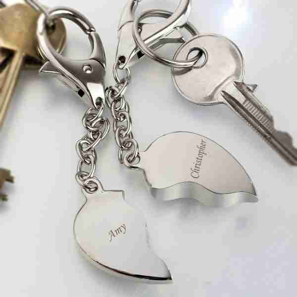 Two Hearts Beat As One Keyring