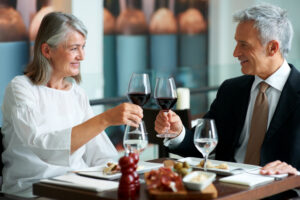 A couple of 'rents enjoying a meal.