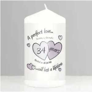 A Perfect Love 34th Anniversary Personalised Candle