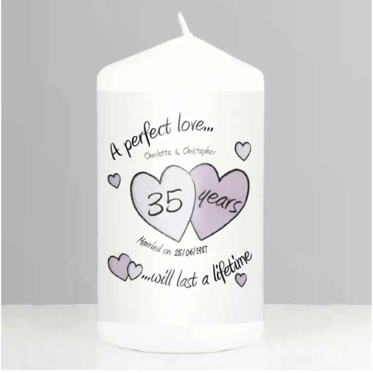 A Perfect Love 35th Anniversary Personalised Candle