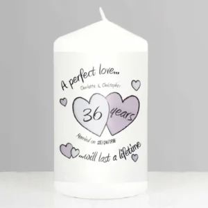 A Perfect Love 36th Anniversary Personalised Candle