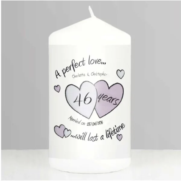 A Perfect Love 46th Anniversary Personalised Candle