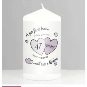 A Perfect Love 47th Anniversary Personalised Candle