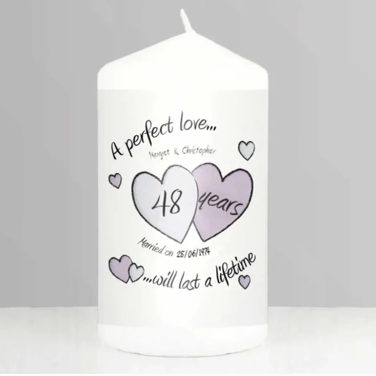 A Perfect Love 48th Anniversary Personalised Candle