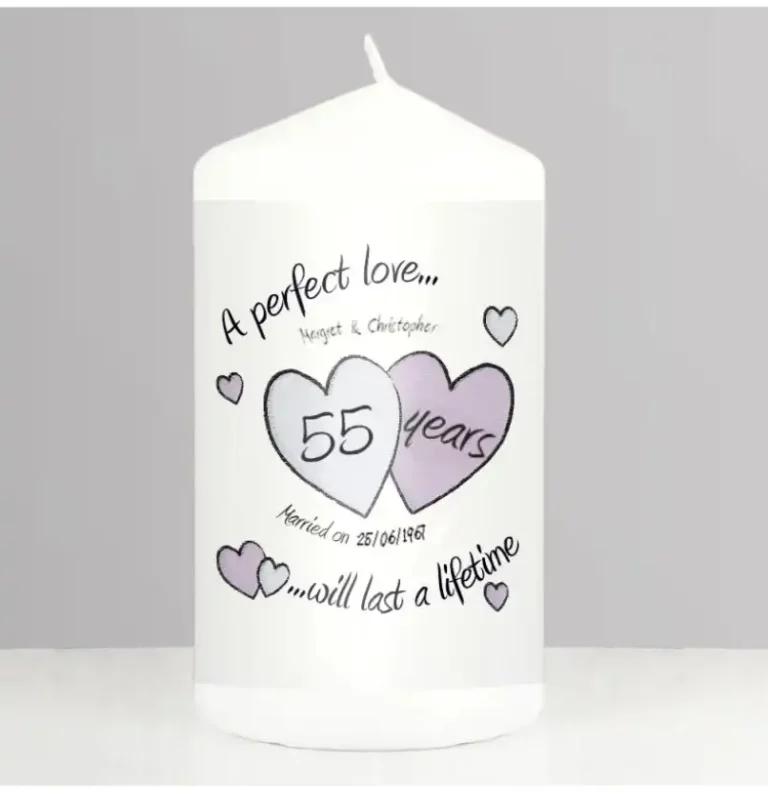 A Perfect Love 55th Anniversary Personalised Candle