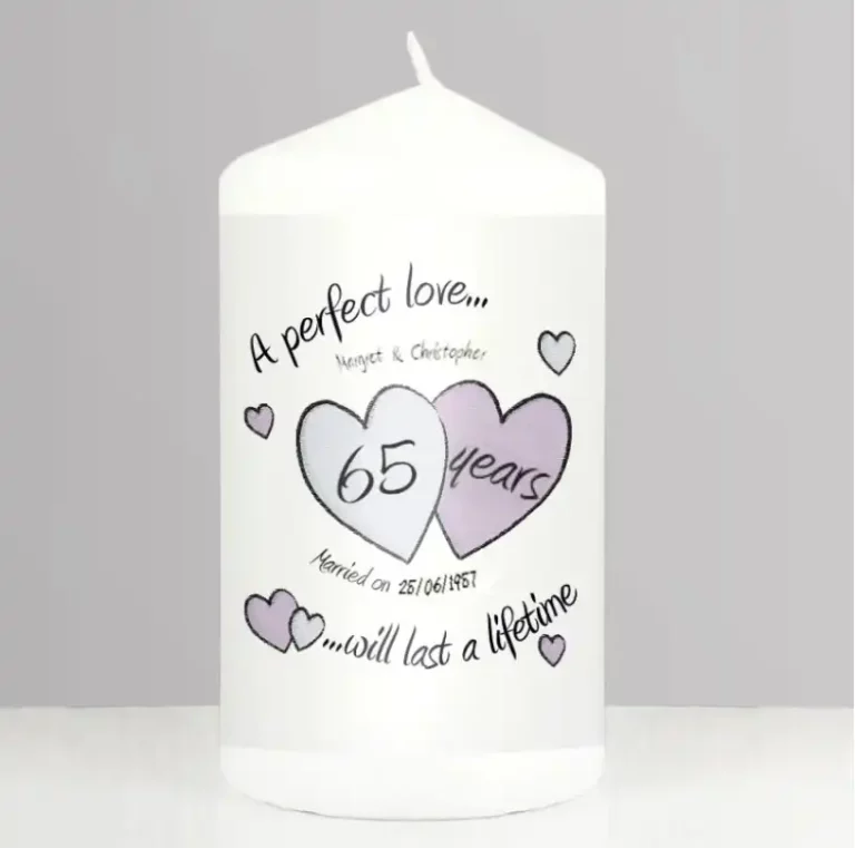 A Perfect Love 65th Anniversary Personalised Candle