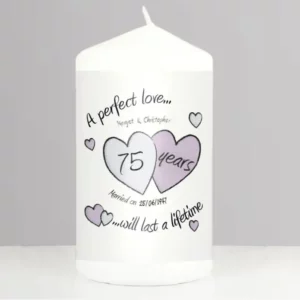 A Perfect Love 75th Anniversary Personalised Candle