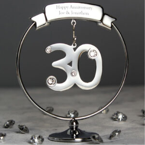 Personalised Crystocraft 30th Wedding Anniversary Celebration Ornament