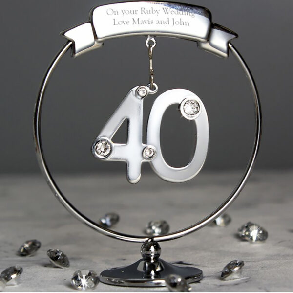 Personalised Crystocraft 40th Wedding Anniversary Celebration Ornament - Image 2