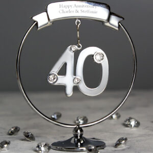 Personalised Crystocraft 40th Wedding Anniversary Celebration Ornament