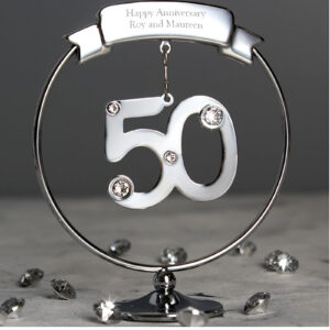 Personalised Crystocraft 50th Wedding Anniversary Ornament happy anniversary