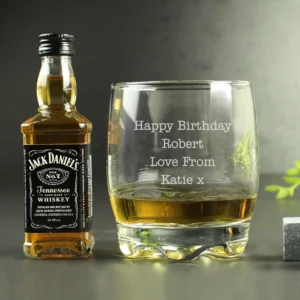 Personalised Tumbler and Whiskey Miniature Set