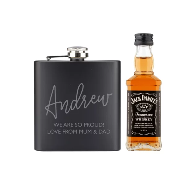 Personalised Hipflask and Whiskey Miniature Gift Set - Image 4