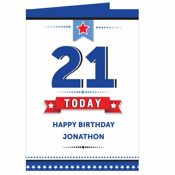 Personalised Star design Birthday Card
