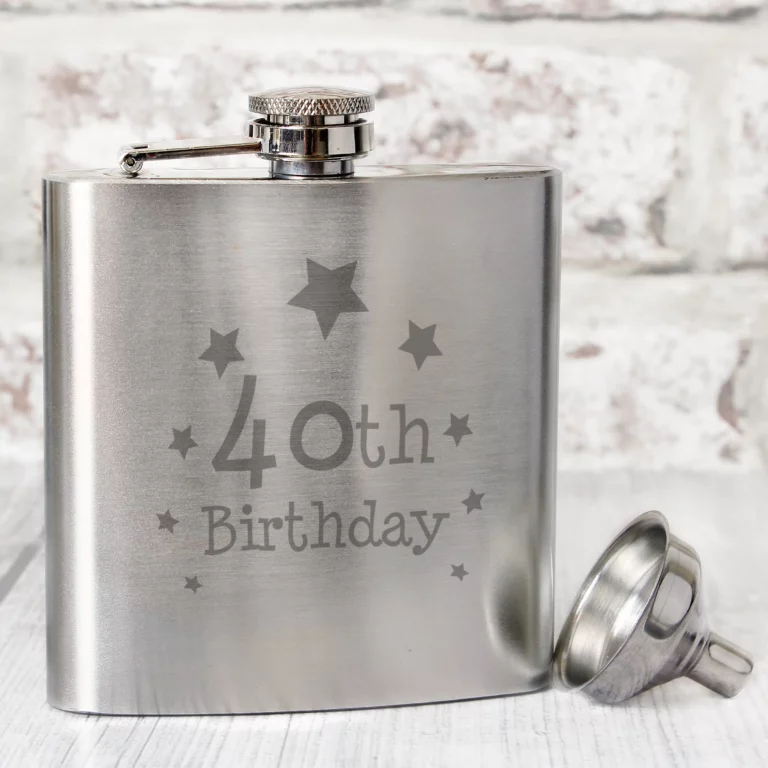 40th Birthday Hip Flask