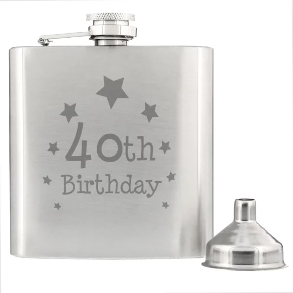 40th Birthday Hip Flask - Image 3