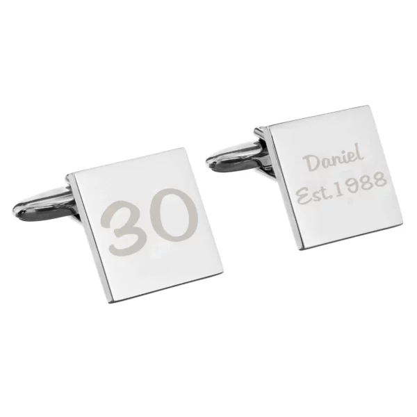 Birthday Big Age Cufflinks with Free Personalisation - Image 2