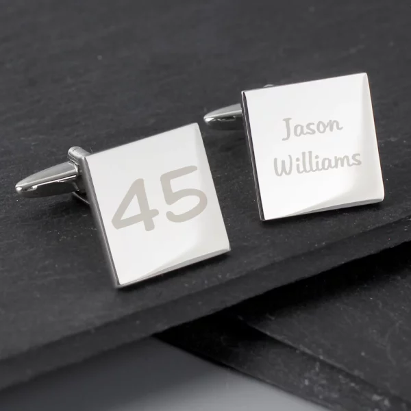 Birthday Big Age Cufflinks with Free Personalisation - Image 3