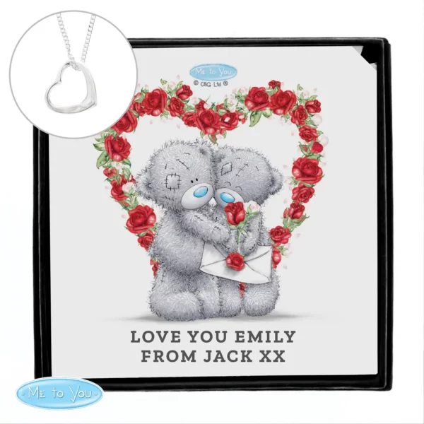Me to You Roses Heart Necklace and Box with Free Personalisation - Image 5