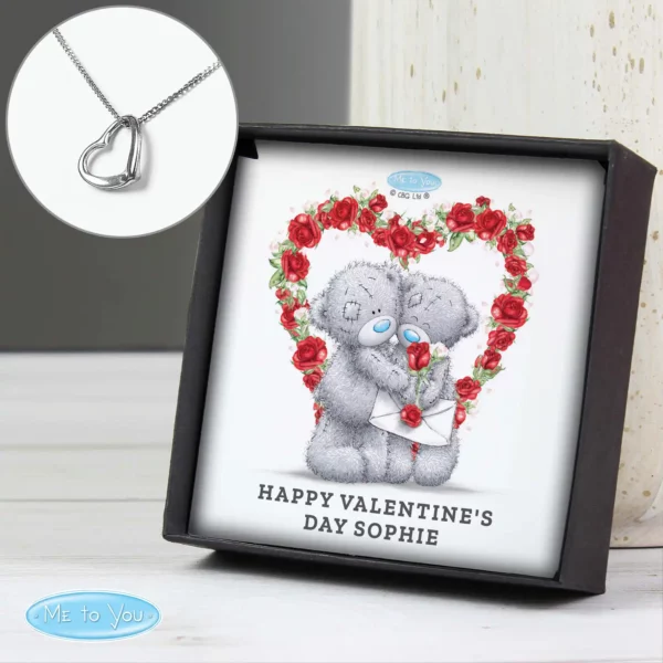 Me to You Roses Heart Necklace and Box with Free Personalisation - Image 4