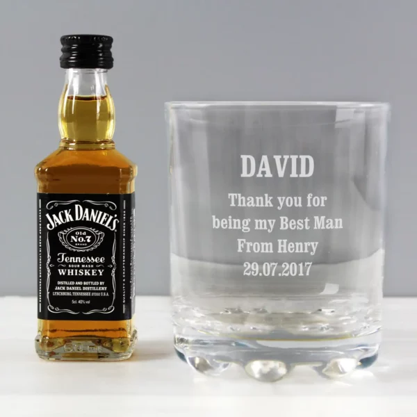 Personalised Whiskey Tumbler and Miniature Gift Set. - Image 10