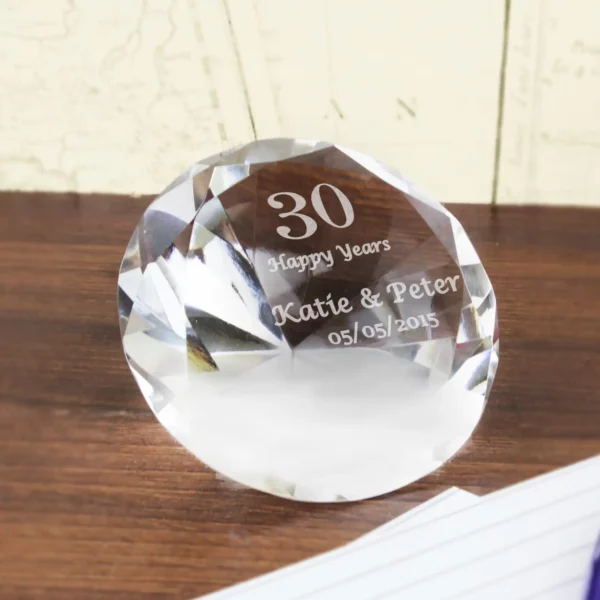 Personalised Big Diamond Numbers Paperweight