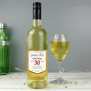 White Wine with Personalised Vintage Age Labelled