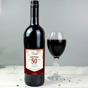 Red Wine with Personalised Vintage Age Label