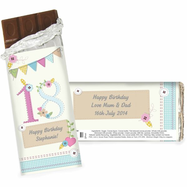 Personalised Birthday Craft Milk Chocolate Bar