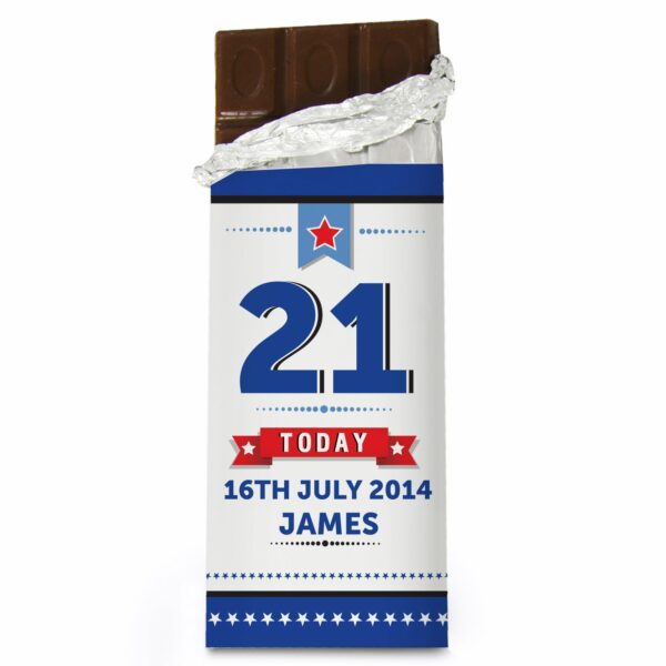Personalised Birthday Star design Milk Chocolate Bar