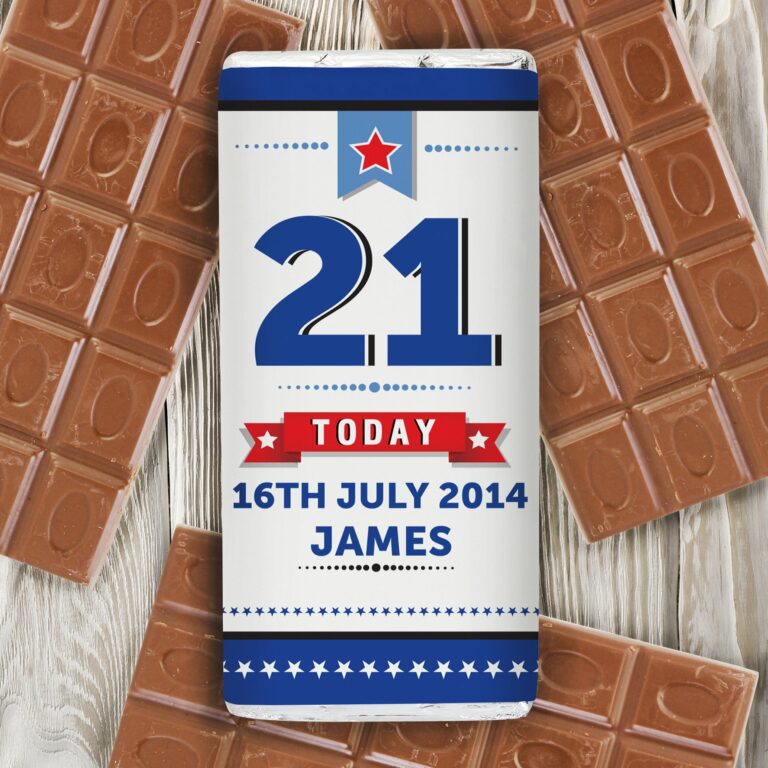 Personalised Birthday Star design Milk Chocolate Bar