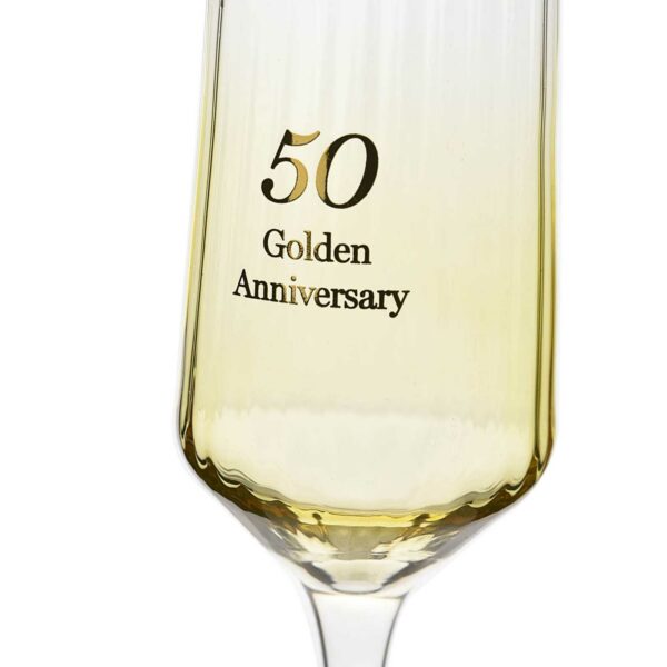 Amore Champagne Flutes Gift Set - Golden Anniversary