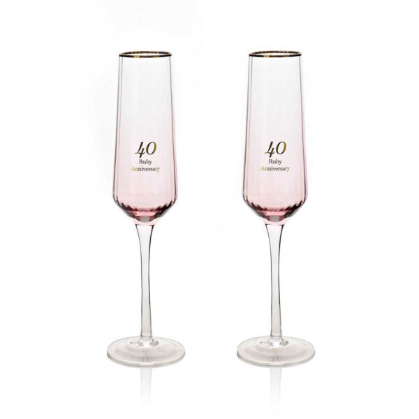 Amore Champagne Flutes Gift Set – Ruby Anniversary